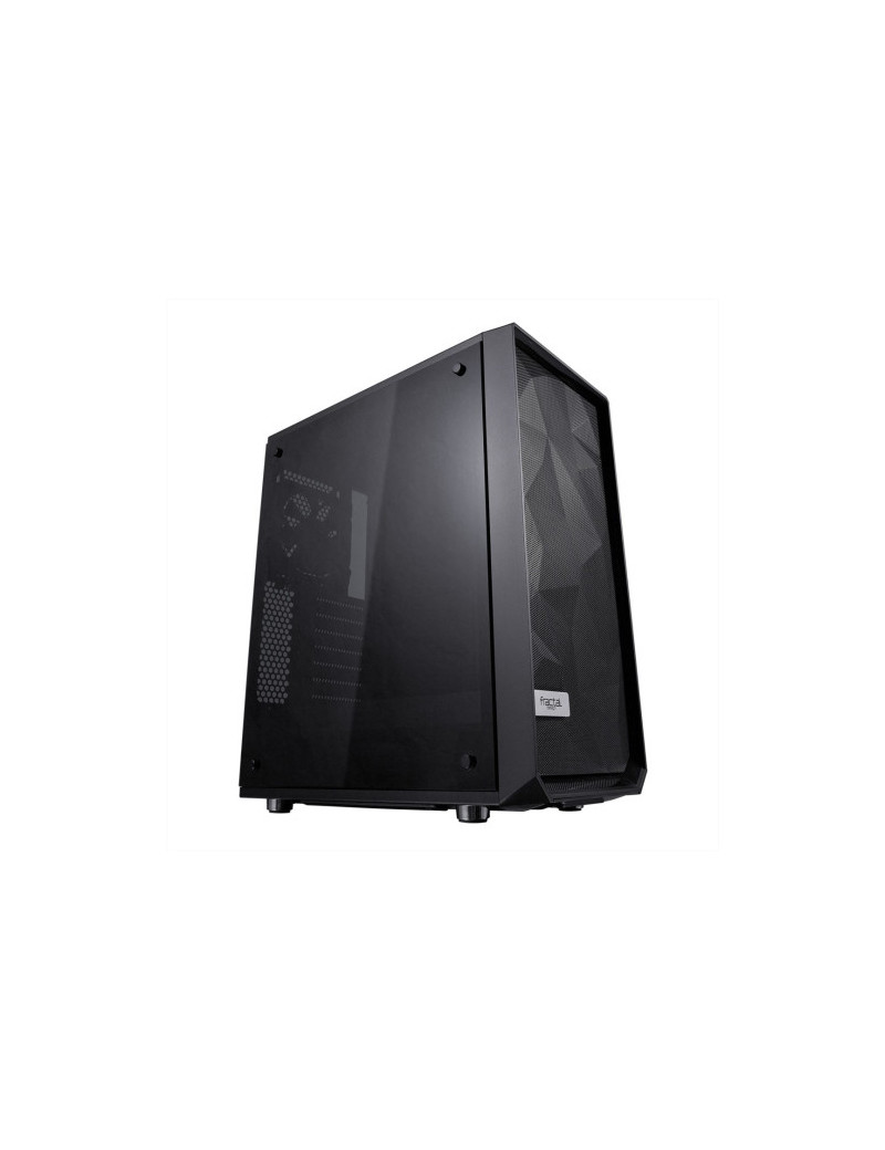 Fractal Design Meshify C (Dark TG) Gaming Case w/ Dark Tint Glass Window  ATX  Angular Mesh Front  High-airflow  2 x 12cm Fans