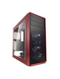 Fractal Design Focus G (Mystic Red) Gaming Case w/ Clear Window  ATX  2 White LED Fans  Kensington Bracket  Filtered Front  Top & Base Air Intakes