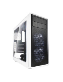 Fractal Design Focus G (White) Gaming Case w/ Clear Window  ATX  2 White LED Fans  Kensington Bracket  Filtered Front  Top & Base Air Intakes