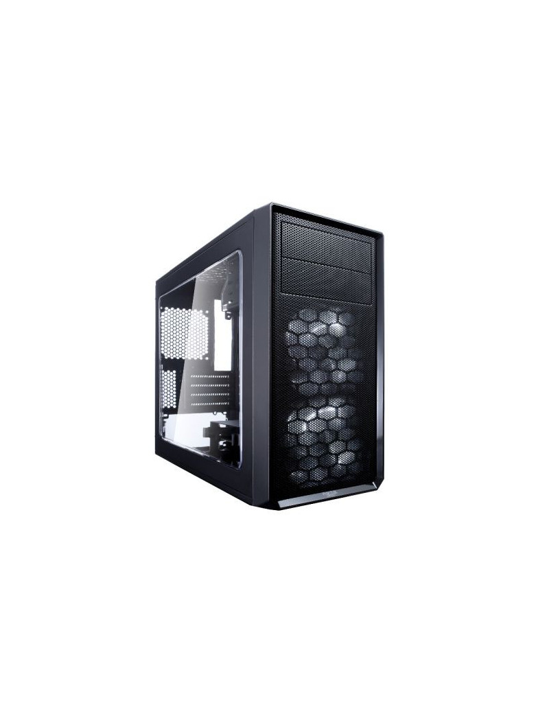 Fractal Design Focus G Mini (Black) Gaming Case w/ Clear Window  Micro ATX  2 White LED Fans  Kensington Bracket  Filtered Front  Top & Base Air Intakes