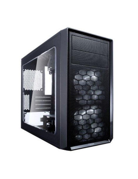 Fractal Design Focus G Mini (Black) Gaming Case w/ Clear Window  Micro ATX  2 White LED Fans  Kensington Bracket  Filtered Front  Top & Base Air Intakes