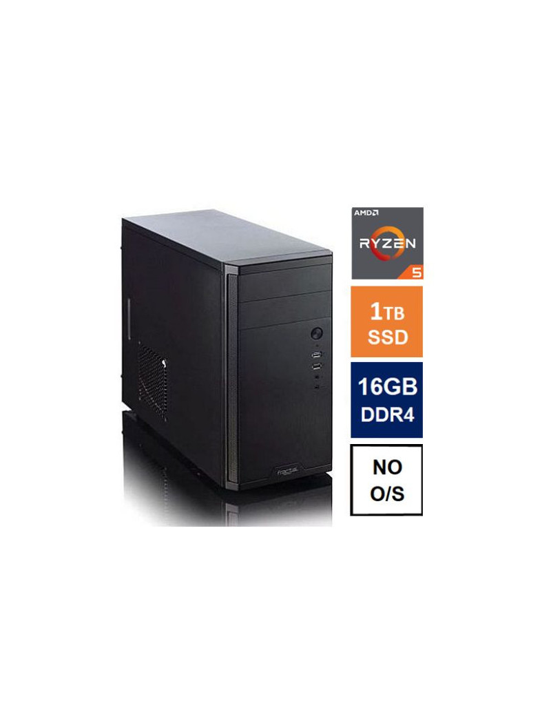 Spire MATX Tower PC  Fractal Core 1100 Case  Ryzen 5 5600G  16GB 3200MHz  1TB SSD  Bequiet 550W  No Optical  KB & Mouse  No Operating System