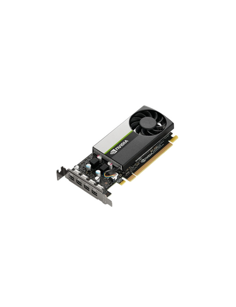 PNY T1000 Professional Graphics Card  4GB DDR6  896 Cores  4 miniDP 1.4 (4 x DP adapters)  Low Profile (Bracket Included)  Retail