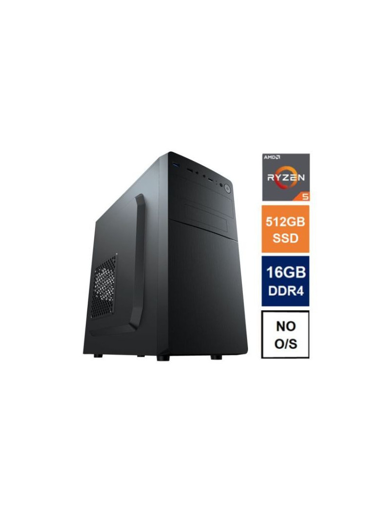 Spire MATX Tower PC  Vida Business Case  Ryzen 5 5600G  16GB 3200MHz  512GB SSD  Corsair 550W  No Optical  KB & Mouse  No Operating System