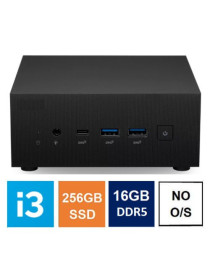 Spire Mini PC  Asus PN64 Case  i3-1220P  16GB DDR5  256GB SSD  HDMI  DP  USB-C  2.5G LAN  Wi-Fi 6E  VESA Mountable  No Operating System