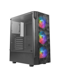 Antec NX260 Gaming Case w/ Glass Window  ATX  3 Front ARGB Fans  LED Control Button  PSU Shroud