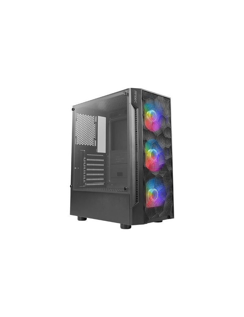 Antec NX260 Gaming Case w/ Glass Window  ATX  3 Front ARGB Fans  LED Control Button  PSU Shroud