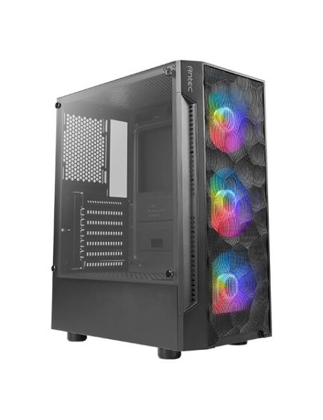 Antec NX260 Gaming Case w/ Glass Window  ATX  3 Front ARGB Fans  LED Control Button  PSU Shroud