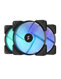 Fractal Design Aspect 14 14cm RGB PWM Case Fans (3 Pack)  Rifle Bearing  Supports Chaining  Aerodynamic Stator Struts  500-1700 RPM  Black Frame