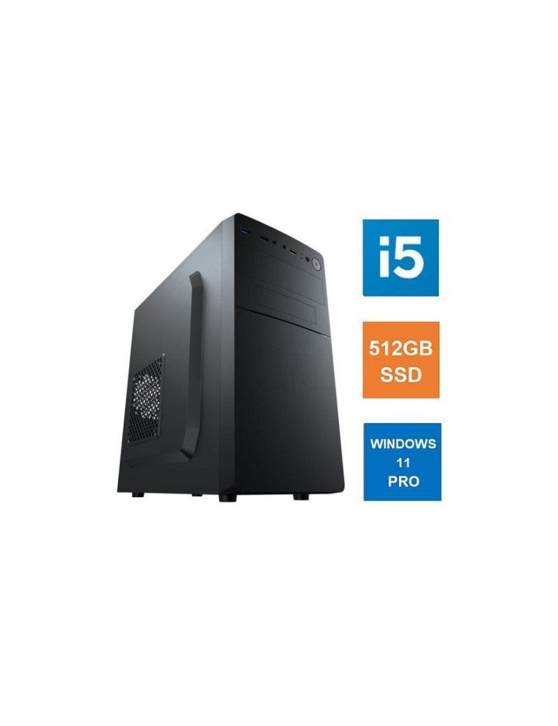 Spire MATX Tower PC  Vida Business Case  i5-12400  8GB 3200MHz  512GB SSD  Corsair 550W  No Optical  KB & Mouse  Windows 11 Pro