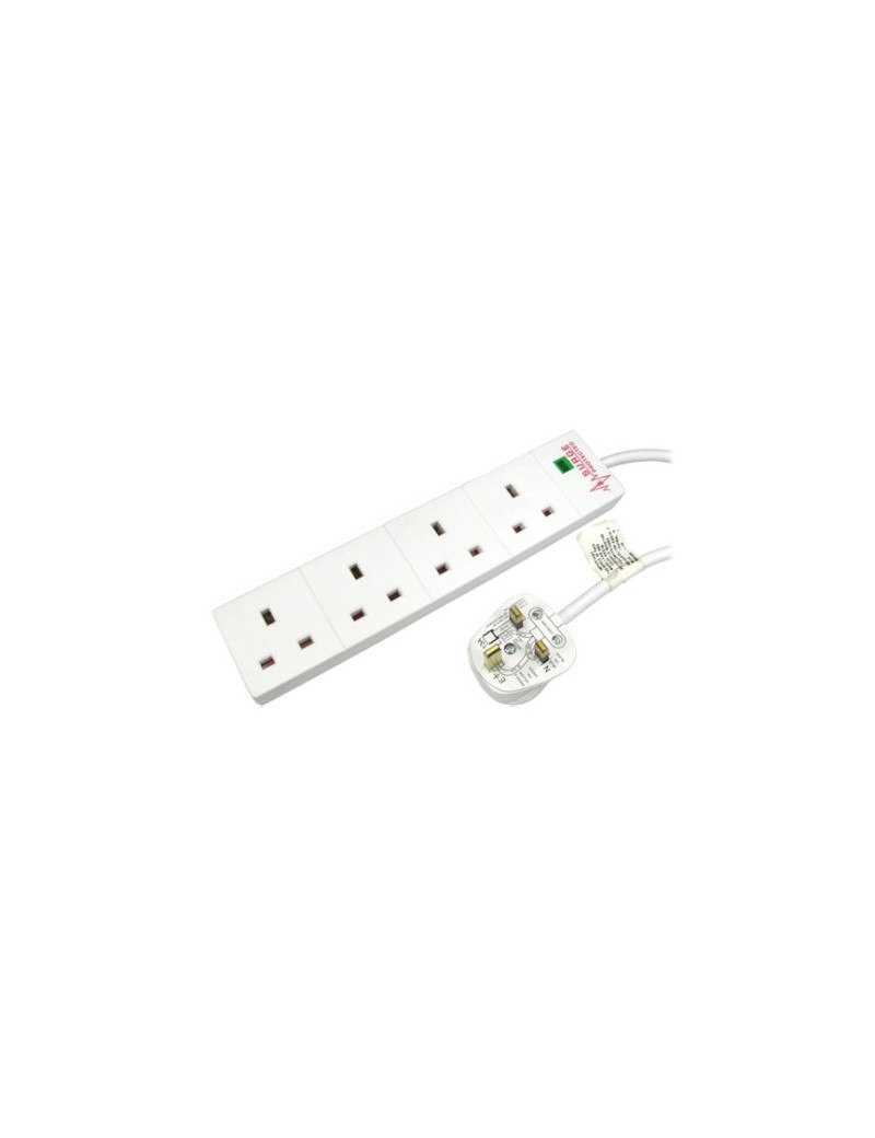 Spire Mains Power Multi Socket Extension Lead  4-Way  2M Cable  Surge Protected