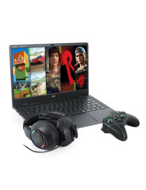 Geo GeoBook 14X Laptop with Gaming Accessory Bundle  14.1 Inch Screen  Intel Celeron N4500 Processor  4GB RAM  128GB SSD  Windows 11 Home with Xbox Games Pass  Gaming Headset and Controller