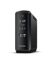 CyberPower PFC Sinewave 1300VA Line Interactive Tower UPS  780W  LCD Display  2x UK Plug  4x IEC  AVR Energy Saving