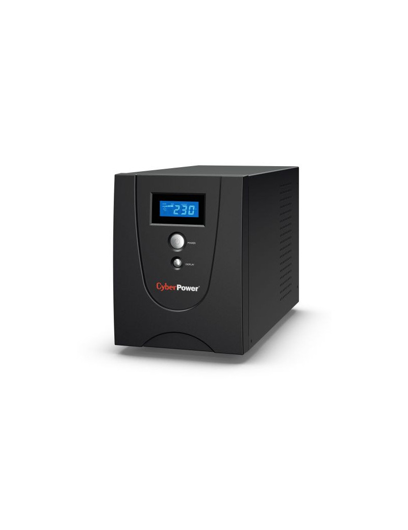 CyberPower Value 2200VA Line Interactive Tower UPS  1320W  LCD Display  6x IEC  AVR Energy Saving  Configurable Alarm