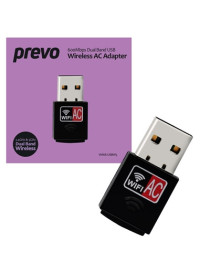 Prevo USBW5 600Mbps AC600 Dual Band USB Wireless AC Network Adapter