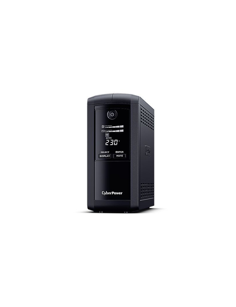 CyberPower Value Pro 700VA Line Interactive Tower UPS  390W  LCD Display  6x IEC  AVR Energy Saving  1Gbps Ethernet