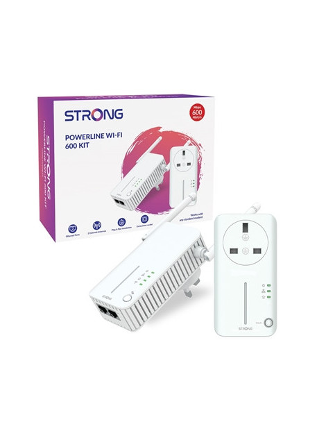 Strong POWERLWF600DUOUK AV600 WI-FI Passthrough Powerline Kit (2 Pack)