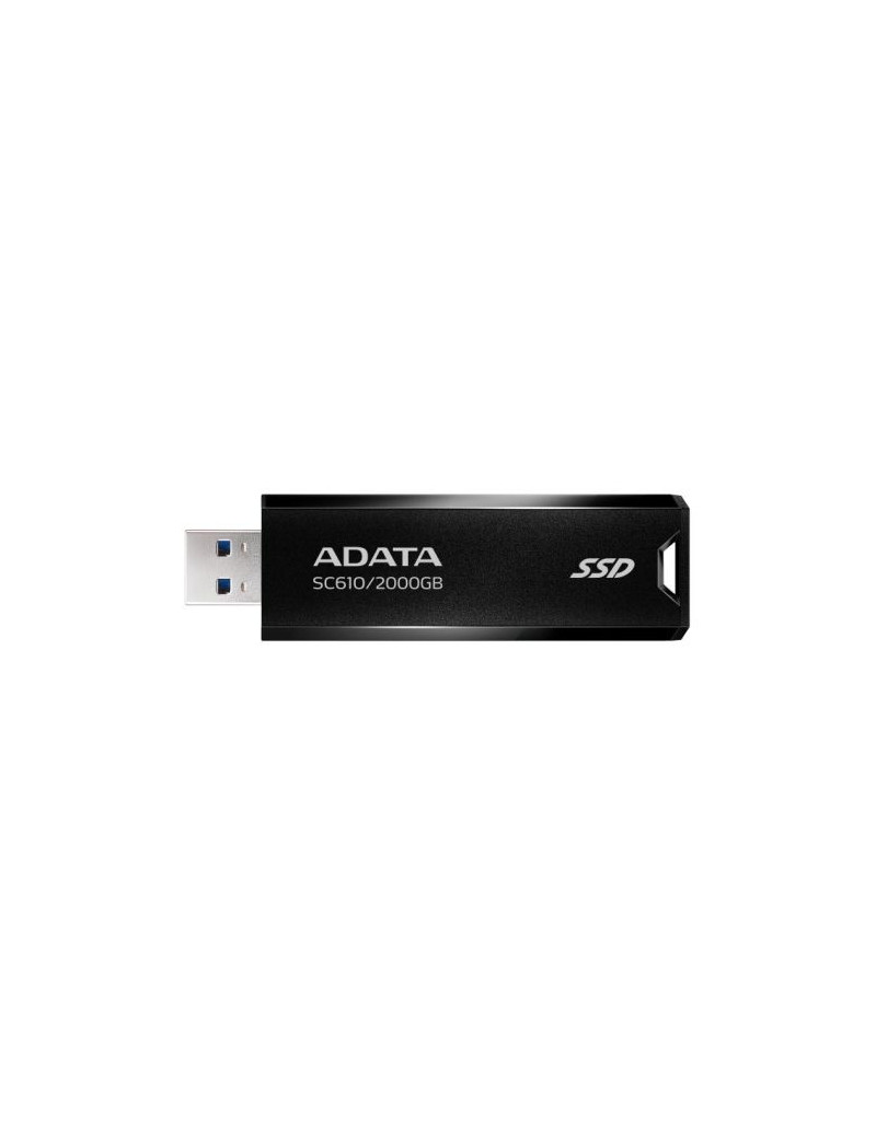 Adata SC610 2TB Pocket Size External SSD  USB 3.2 Gen2 Type-A  Capless Retractable Design  Key Ring