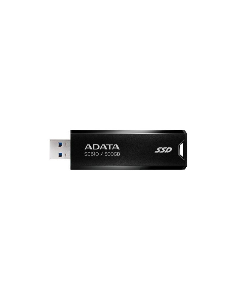 Adata SC610 500GB Pocket Size External SSD  USB 3.2 Gen2 Type-A  Capless Retractable Design  Key Ring