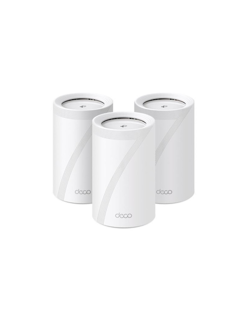 TP-LINK (DECO BE65) BE9300 Tri-Band Whole Home Mesh Wi-Fi 7 System  3 Pack  4x 2.5G Ports  MLO  Wireless/Wired Combined Backhaul