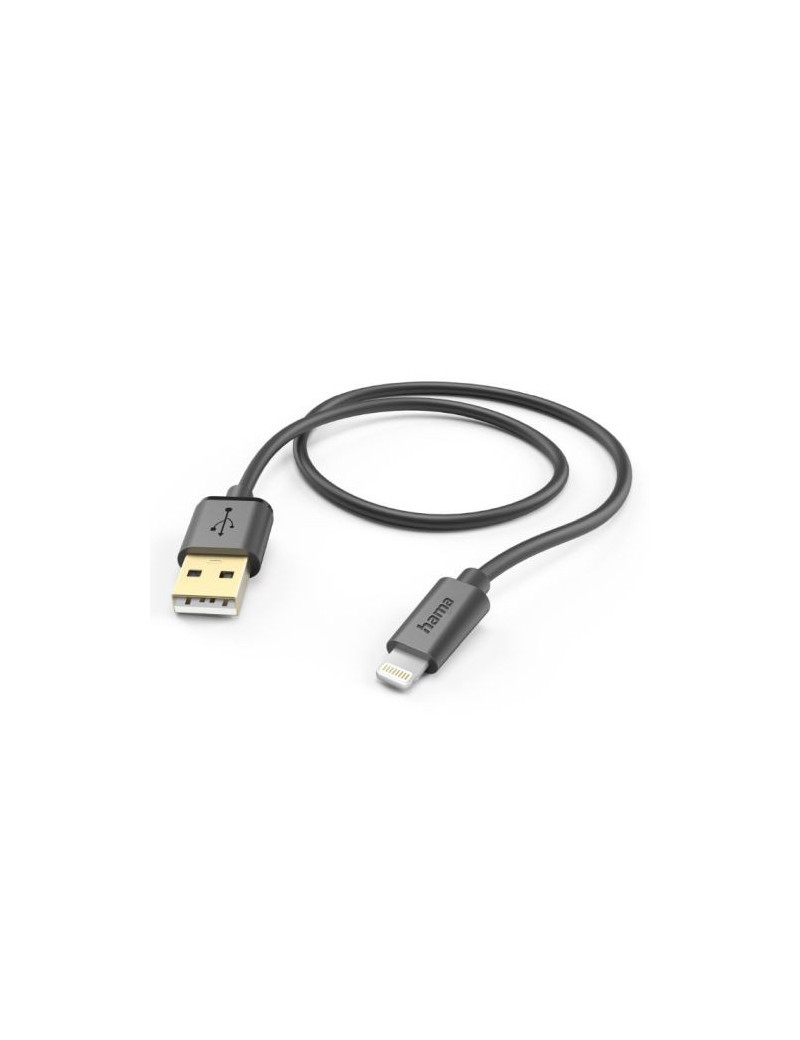 Hama Charging/Data USB-A to Lightning Cable  480Mbps  1.5 Metre  Black