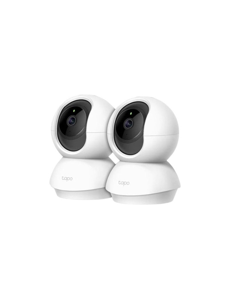 TP-LINK (TAPO C200P2) Pan/Tilt Home Security Wi-Fi Camera (2-Pack)  1080p  Night Vision  Motion Detection  Alarms  2-way Audio  Voice Control  SD Card Slot