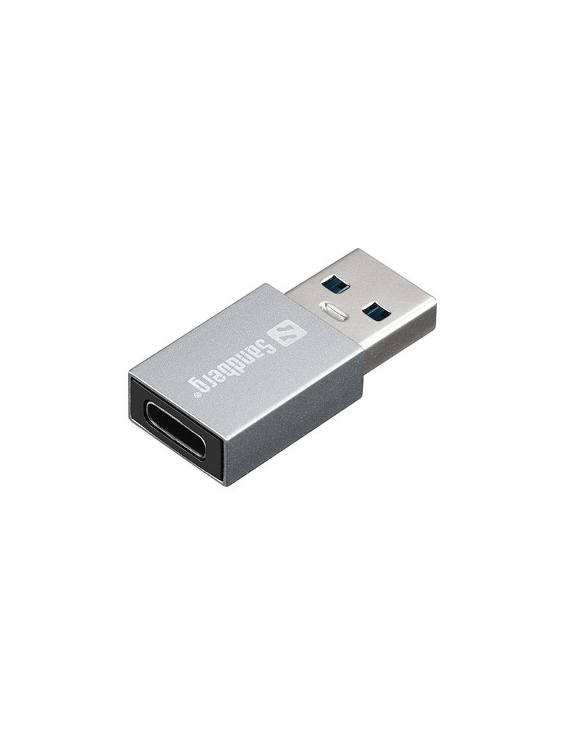 Sandberg USB 3.1 Gen1 Type-A Male to USB Type-C Female Converter Dongle  Aluminium