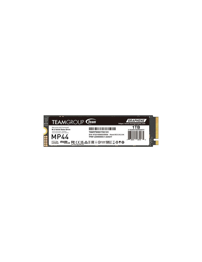 Team 1TB MP44 M.2 NVMe Gen4 SSD  M.2 2280  PCIe4  R/W 7400/6500 MB/s  Heat Dissipating Graphene Label