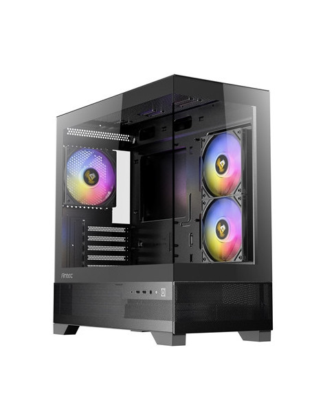 ANTEC CX500M Micro Tower Gaming Case  Black  2  x USB 3.0 / 1 x USB Type-C  Tempered Glass Side Panel  Micro-ATX/ITX