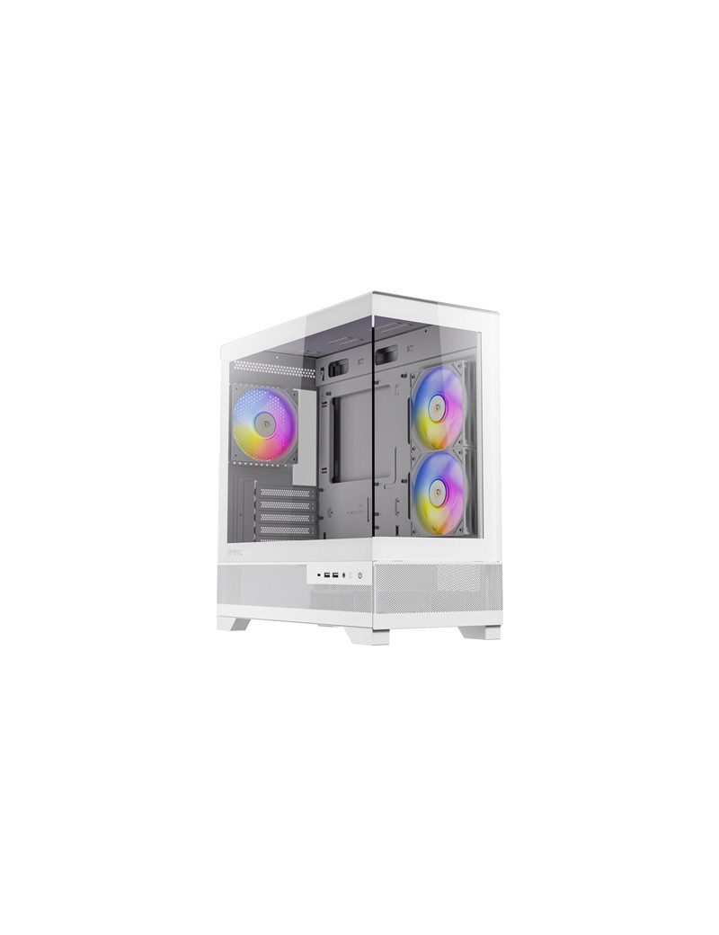 ANTEC CX500M Micro Tower Gaming Case  White  2  x USB 3.0 / 1 x USB Type-C  Tempered Glass Side Panel  Micro-ATX/ITX