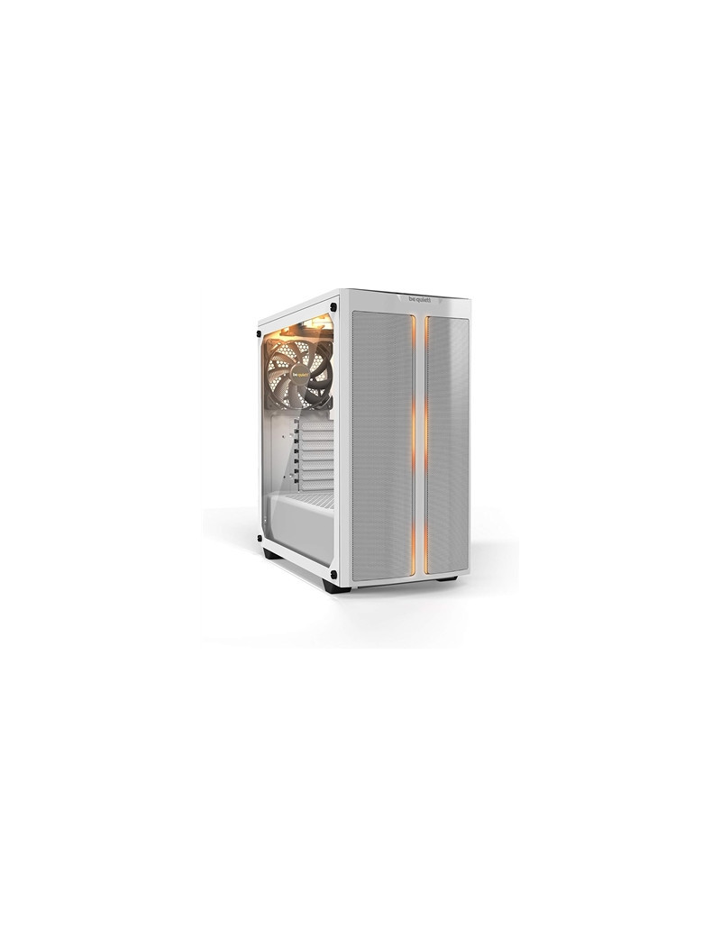 be quiet! Pure Base 500DX Mid Tower Gaming Case  White  USB-A  USB-C  Tempered Glass Side Panels  3 x Pure Wings 2 Fans  ARGB Lighting & Front Mesh Panel