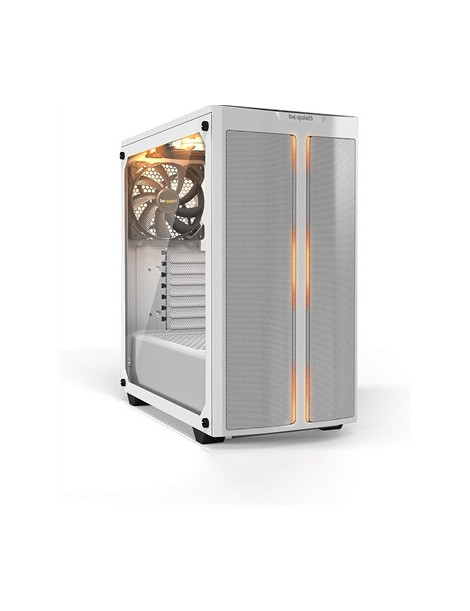 be quiet! Pure Base 500DX Mid Tower Gaming Case  White  USB-A  USB-C  Tempered Glass Side Panels  3 x Pure Wings 2 Fans  ARGB Lighting & Front Mesh Panel