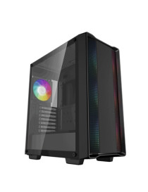 DeepCool CC560 ARGB V2 Case  Gaming  Black  Mid Tower  1 x USB 3.0 / 1 x USB 2.0  Tempered Glass Side Window Panel  Abundant Airflow Performance  Addressable RGB LED Fans  ATX  Micro ATX  Mini-ITX