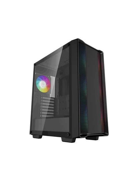 DeepCool CC560 ARGB V2 Case  Gaming  Black  Mid Tower  1 x USB 3.0 / 1 x USB 2.0  Tempered Glass Side Window Panel  Abundant Airflow Performance  Addressable RGB LED Fans  ATX  Micro ATX  Mini-ITX