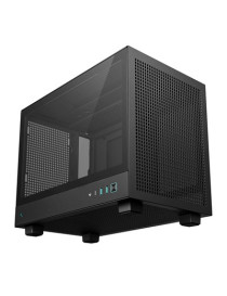 DeepCool CH160 Ultra-Portable Gaming Case Black Micro Tower with Tempered Glass Side Window Panel  Advanced Cooling  USB 3.0/USB-C Ports  Pre-Installed Fans  Mini-ITX