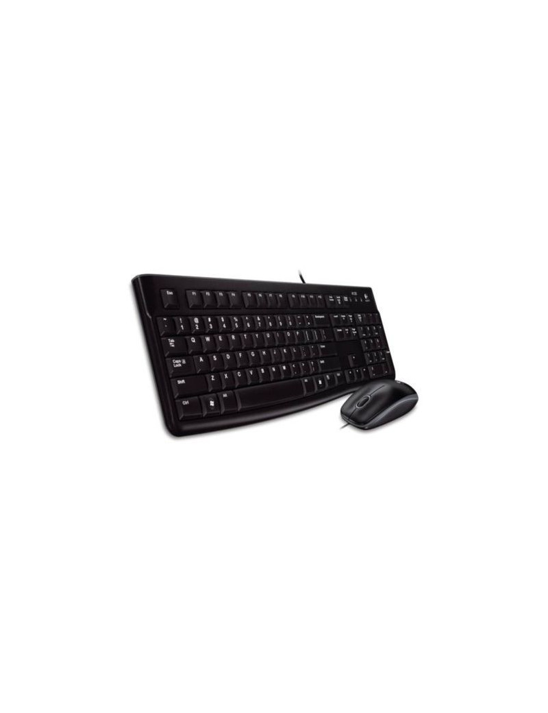 Logitech MK120 Wired Keyboard and Mouse Desktop Kit  USB  Low Profile