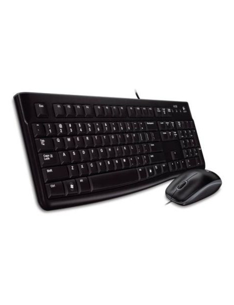 Logitech MK120 Wired Keyboard and Mouse Desktop Kit  USB  Low Profile