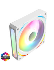 CIT Lightning 120mm Three-Sided Infinity ARGB White 3-Pin PC Cooling Fan - High-Performance RGB Case Fan