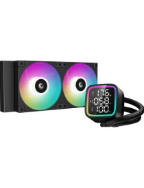 DeepCool LD 240 AIO Liquid CPU Cooler  Universal Socket  240mm Radiator  PWM 2400RPM Cooling Fans  Addressable RGB LED Lighting  Fully Customizable Infinity Mirror Cap Design  Digital Display