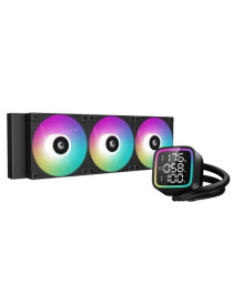 DeepCool LD 360 AIO Liquid CPU Cooler  Universal Socket  360mm Radiator  PWM 2400RPM Cooling Fans  Addressable RGB LED Lighting  Fully Customizable Infinity Mirror Cap Design  Digital Display