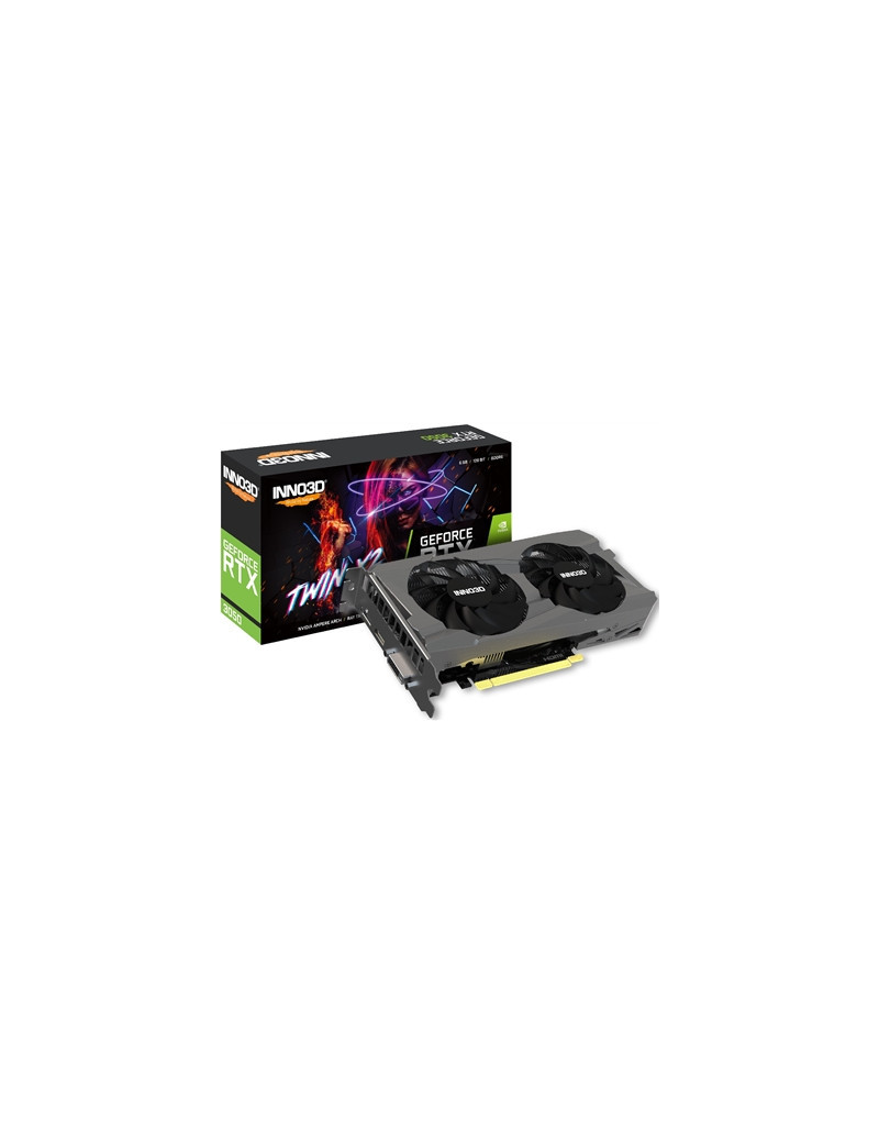 Inno3D NVIDIA GeForce RTX 3050 6GB TWIN X2 Graphics Card  6GB GDDR6  2304 CUDA Cores  1470 MHz Boost Clock  Dual Fan  1x DVI-D / 1x DisplayPort / 1x HDMI Port