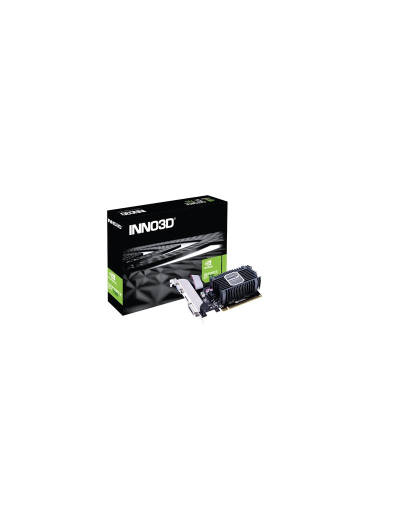 Inno3D NVIDIA GeForce GT 730 2GB SDDR3 LP Graphics Card  2GB SDDR3  384 CUDA Cores  902 MHz Base Clock  Passive Cooling  1x DVI-D / 1x HDMI Port / 1x VGA