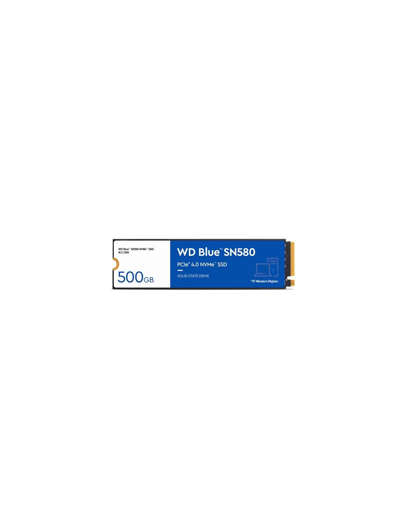 WD Blue SN580 (WDS500G3B0E) 500GB NVMe SSD  M.2 Interface  PCIe Gen4  2280  Read 4000MB/s  Write 3600MB/s  5 Year Warranty